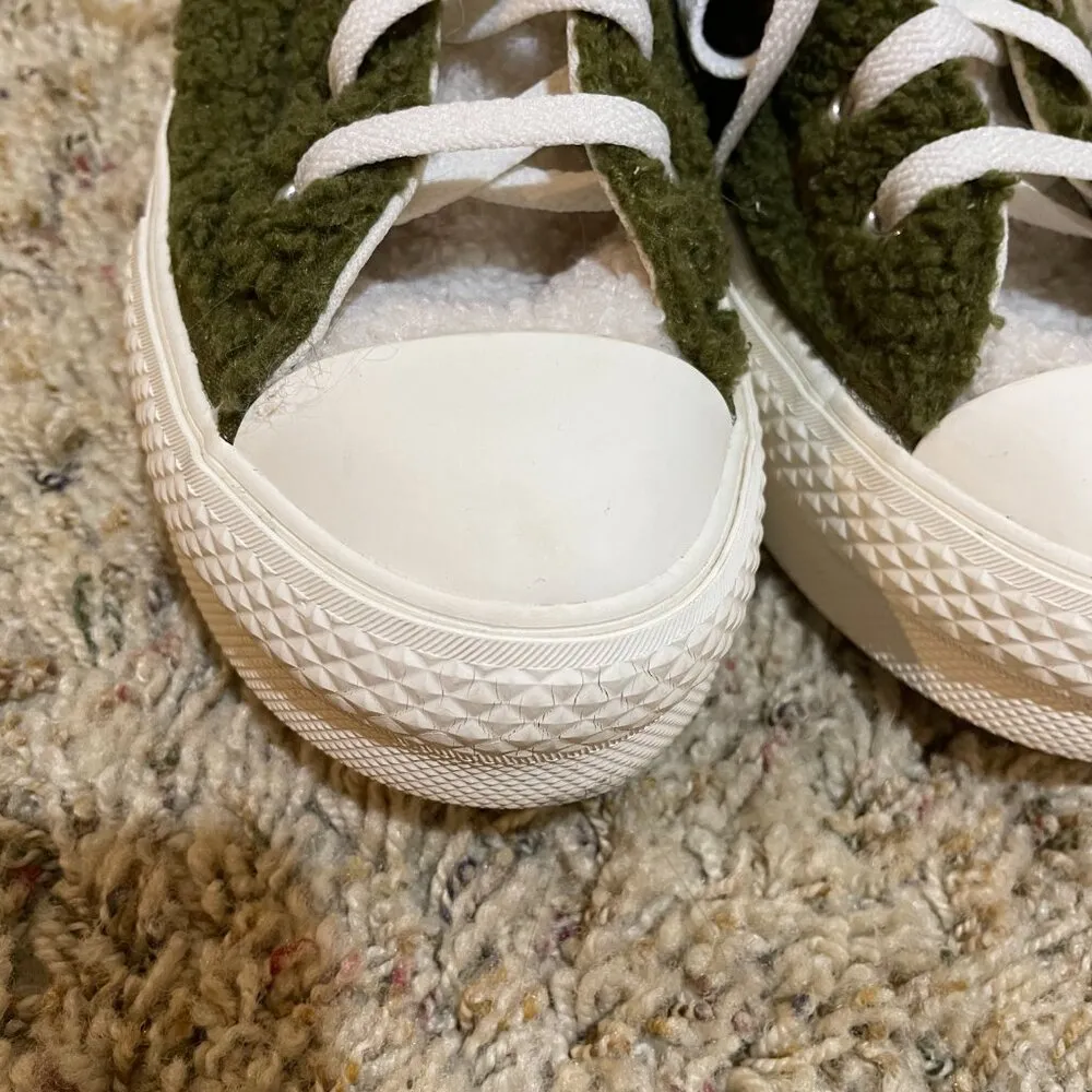 Converse Sherpa EVA Platform High Top Sneakers Dark Moss Bold Mandarin Y4.5/W6.5 - Image 4