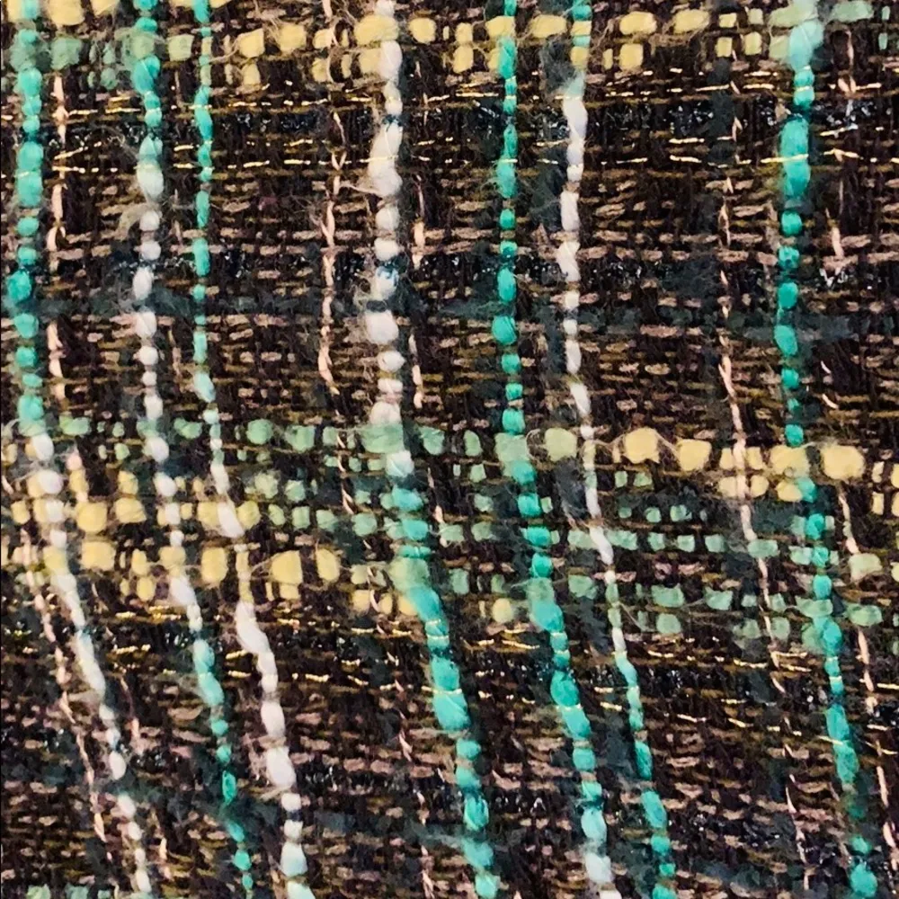 Ann Taylor Petite black/teal/metallic tweed skirt. - Image 12