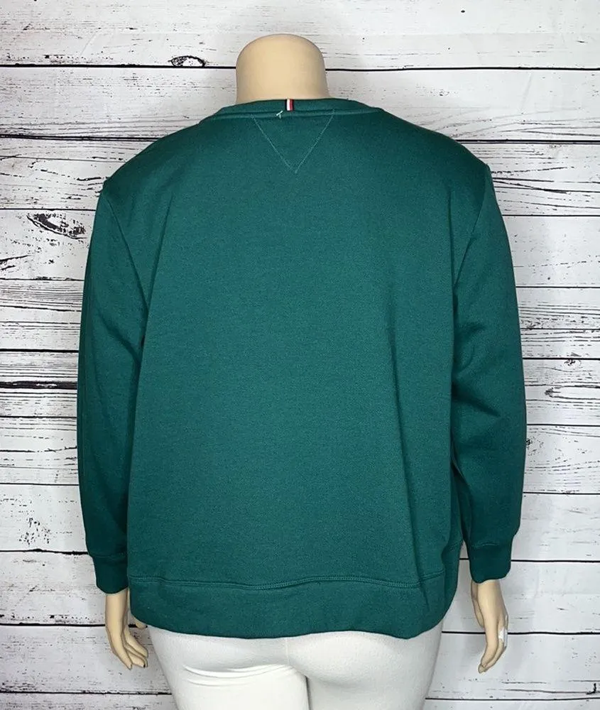 Tommy Hilfiger Sport NWT Size 1X Green Long Sleeve Crew Neck Sweatshirt Top - Image 3