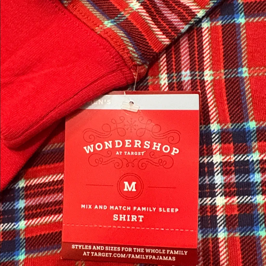 Wondershop at Target Red Plaid Long Sleeve Pajama Top Medium New NWT - Image 2