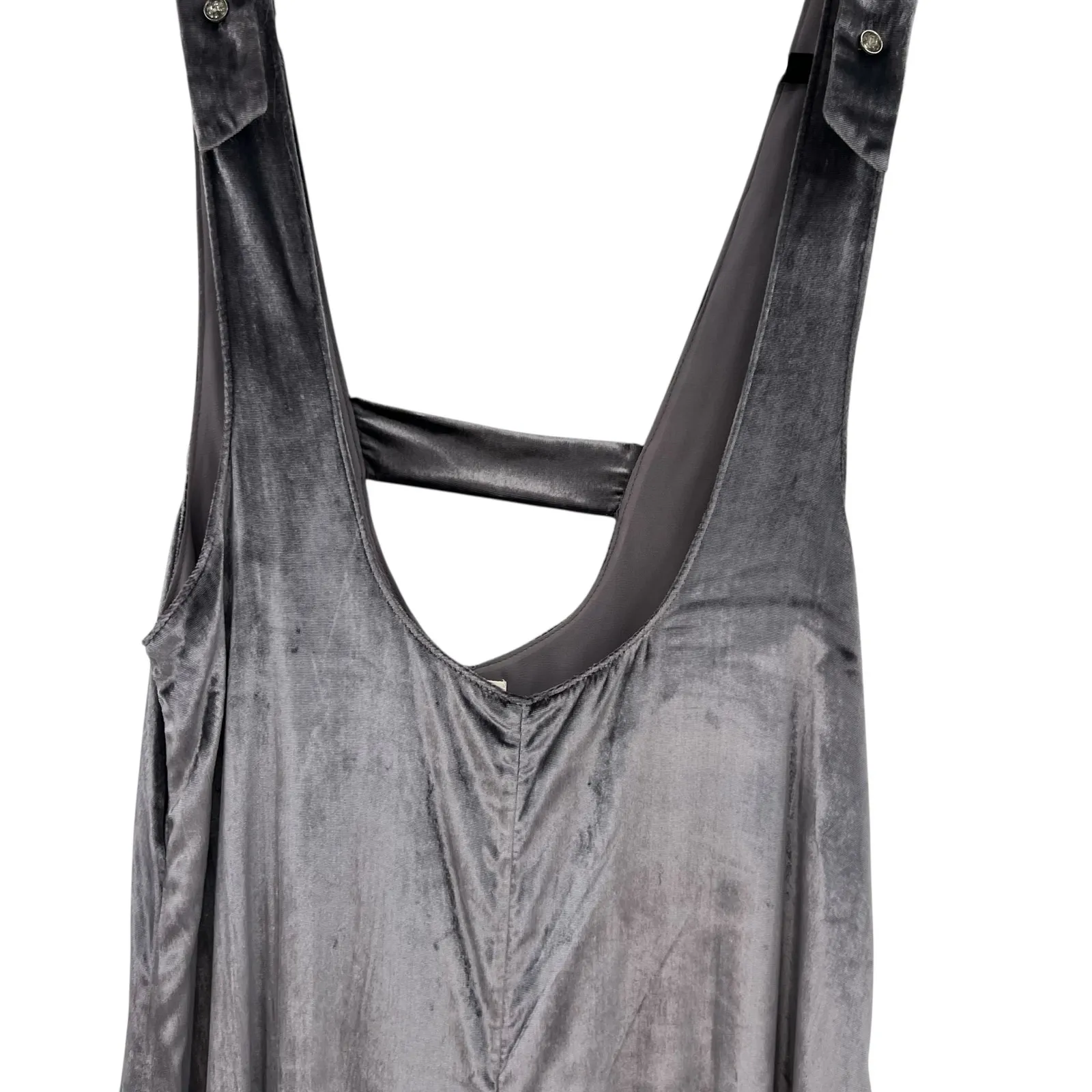 Anthropologie Maeve Monique Jumpsuit Suspender Wide Leg‎ Velvet Gray XXS Petite - Image 5
