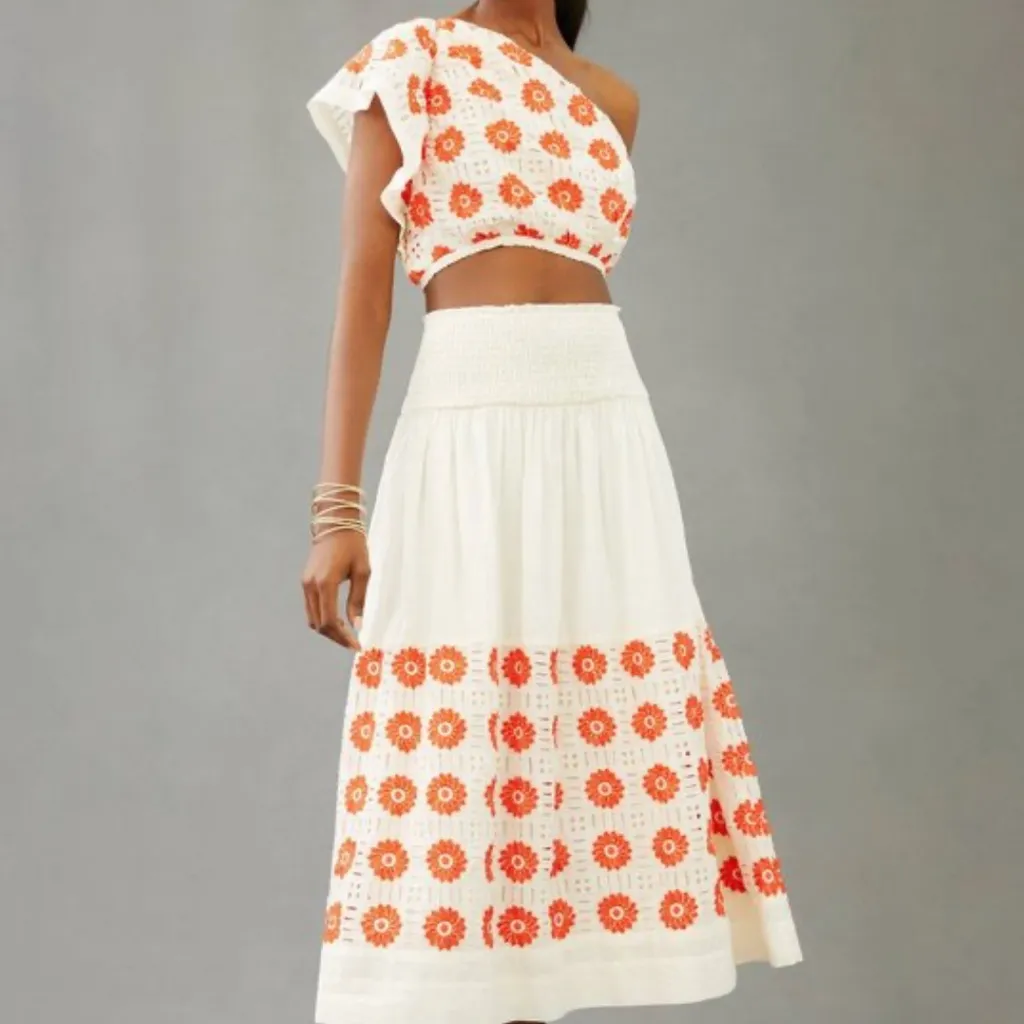 Anthropologie Eyelet Two-Piece Set **flawed** - Image 2