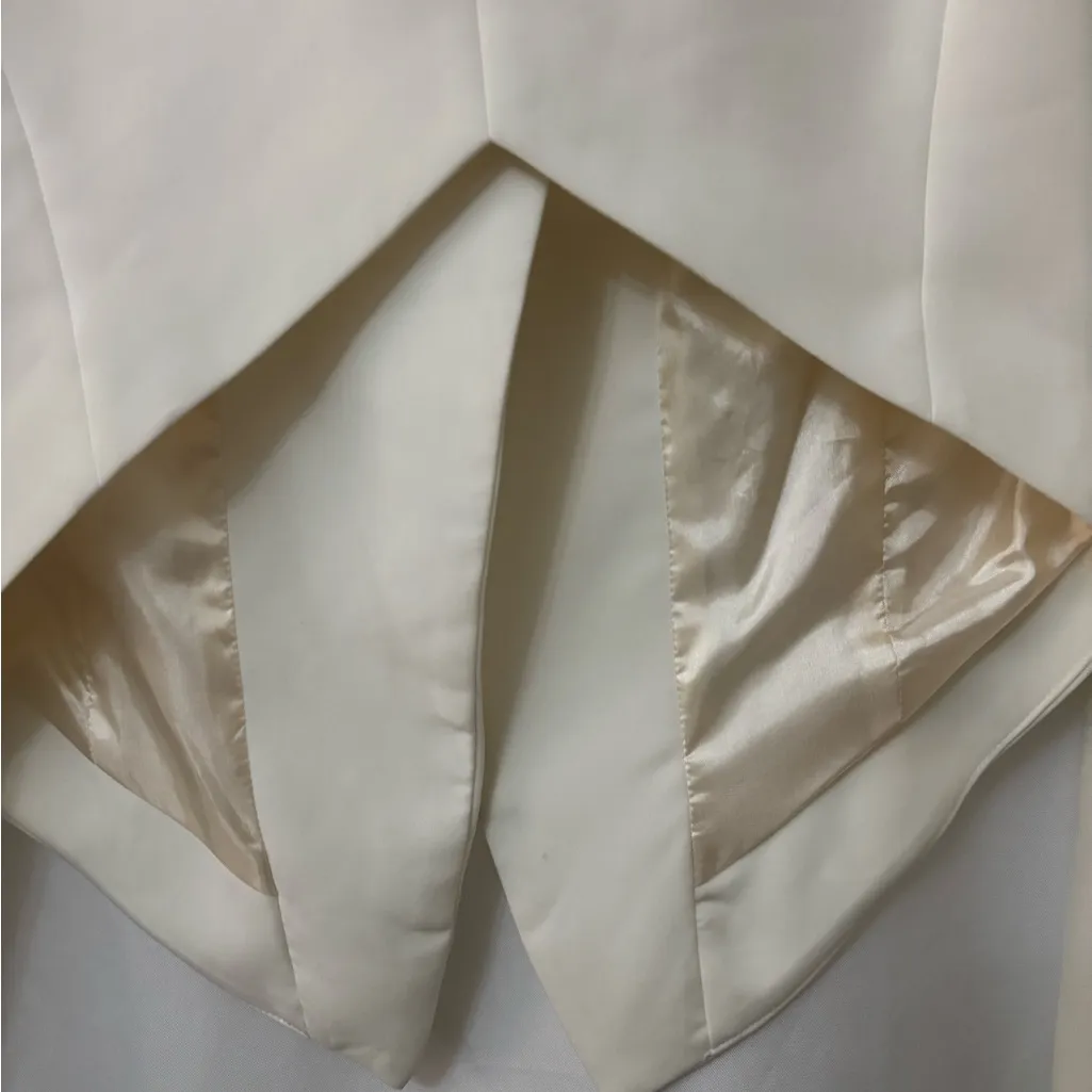 Mustard Seed Cream Blazer with Asymmetrical Zipper - Image 5