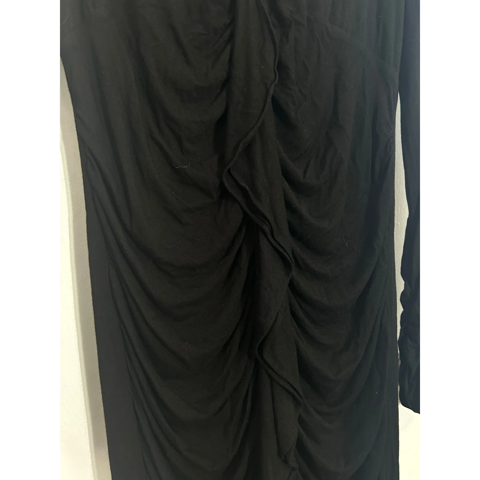 Marciano Dress Size Large Black Bodycon Stretch Knit Office Siren Dark Academia - Image 3