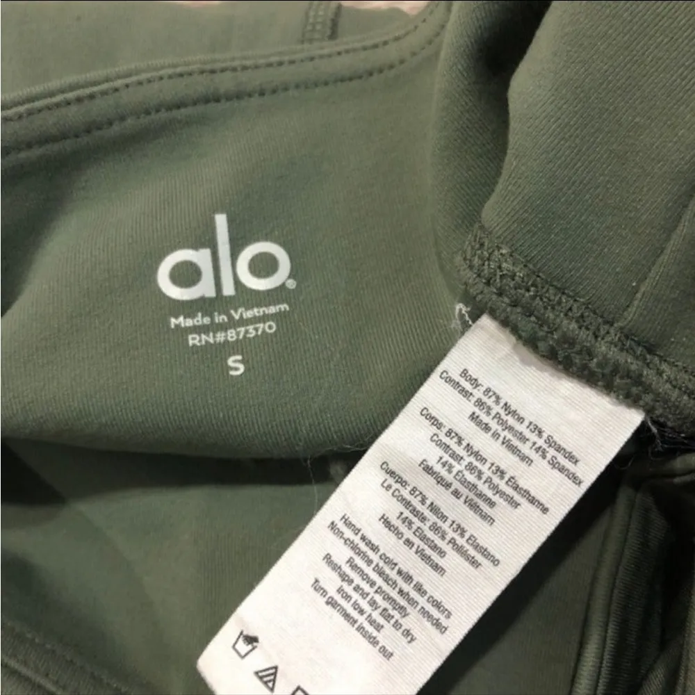 Alo Yoga Jungle Green Moto Gym Workout Leggings Small - Image 5