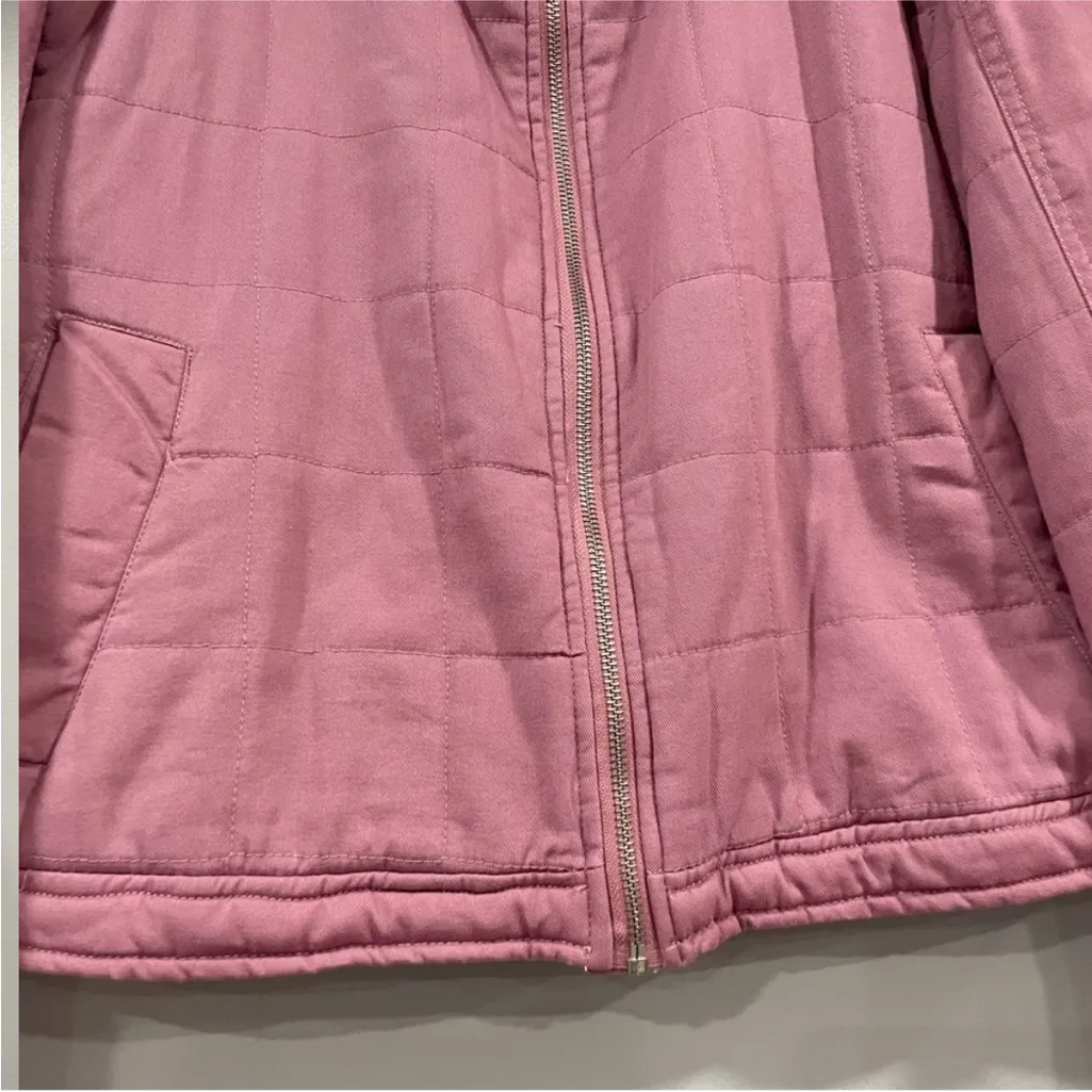 Sam Edelman Denim Look Quilt Jacket Dusty Rose Large L - Image 2