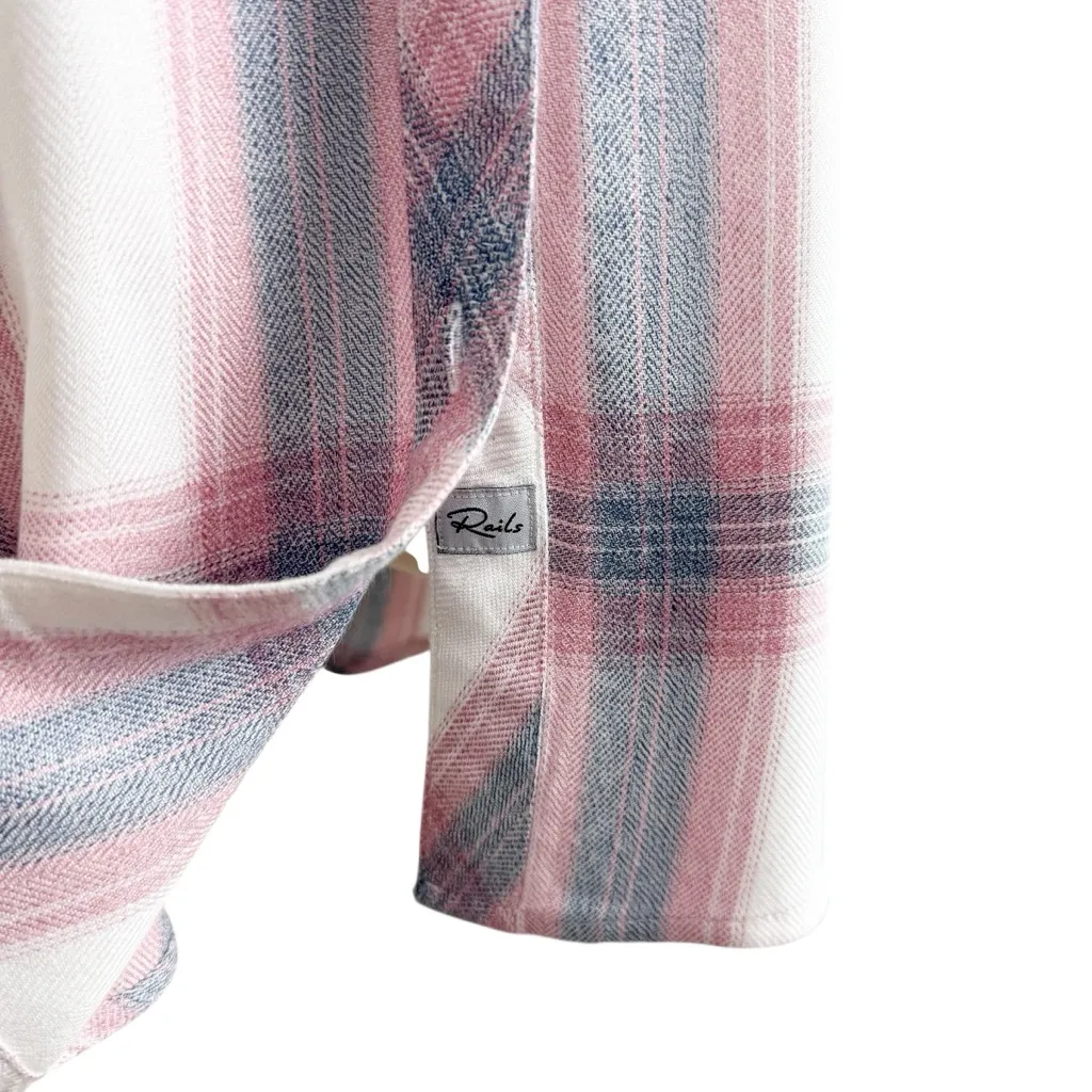 Rails Hunter Plaid Button Down Shirt White Peony Women's Sz M - Image 7
