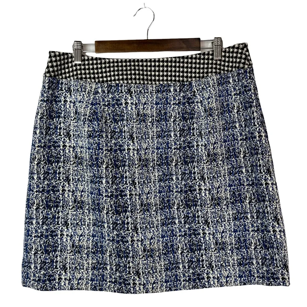 Cabi Reina Blue Matrix 21 Club A-Line Houndstooth Skirt 4 #5320 - Image 3