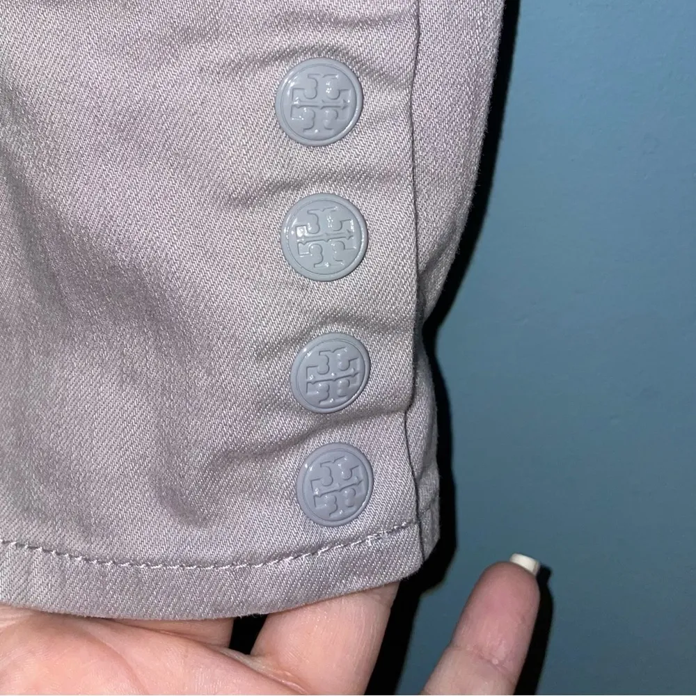 Tory Burch Gray Snap Button Hem Skinny Jeans Size 26 - Image 7