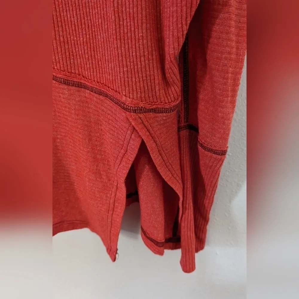 Free People We The Free Londontown Thermal Cherry‎ Coral Oversized Top XS - Image 9