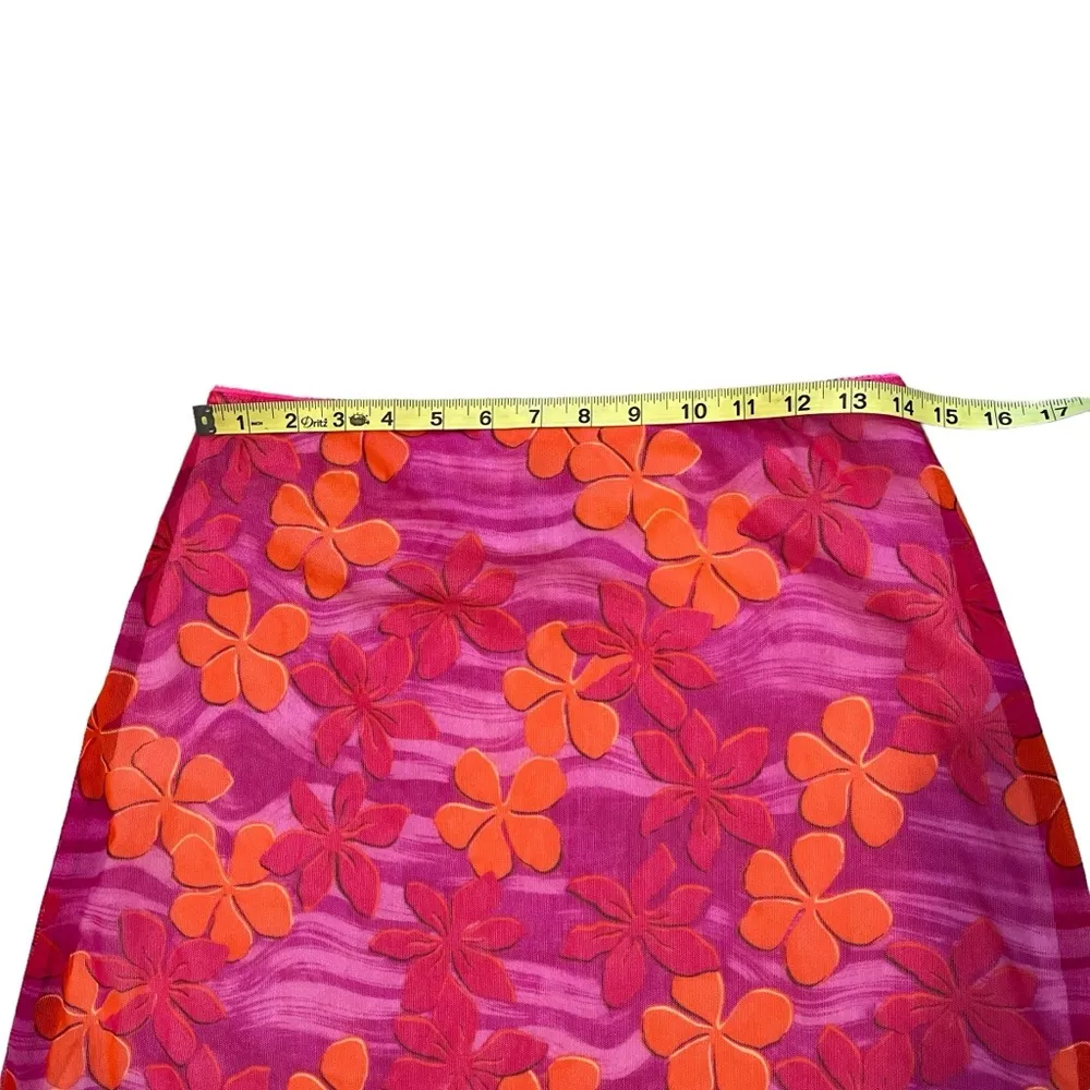 Seafolly Mesh Floral Overlay Swim Cover up Skirt, Sz L - Image 5