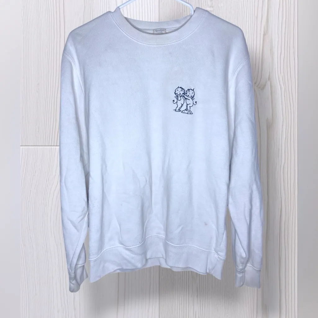 JOHN GALT Women’s Angel/Devil Embroidered Crewneck Sweatshirt - Image 3