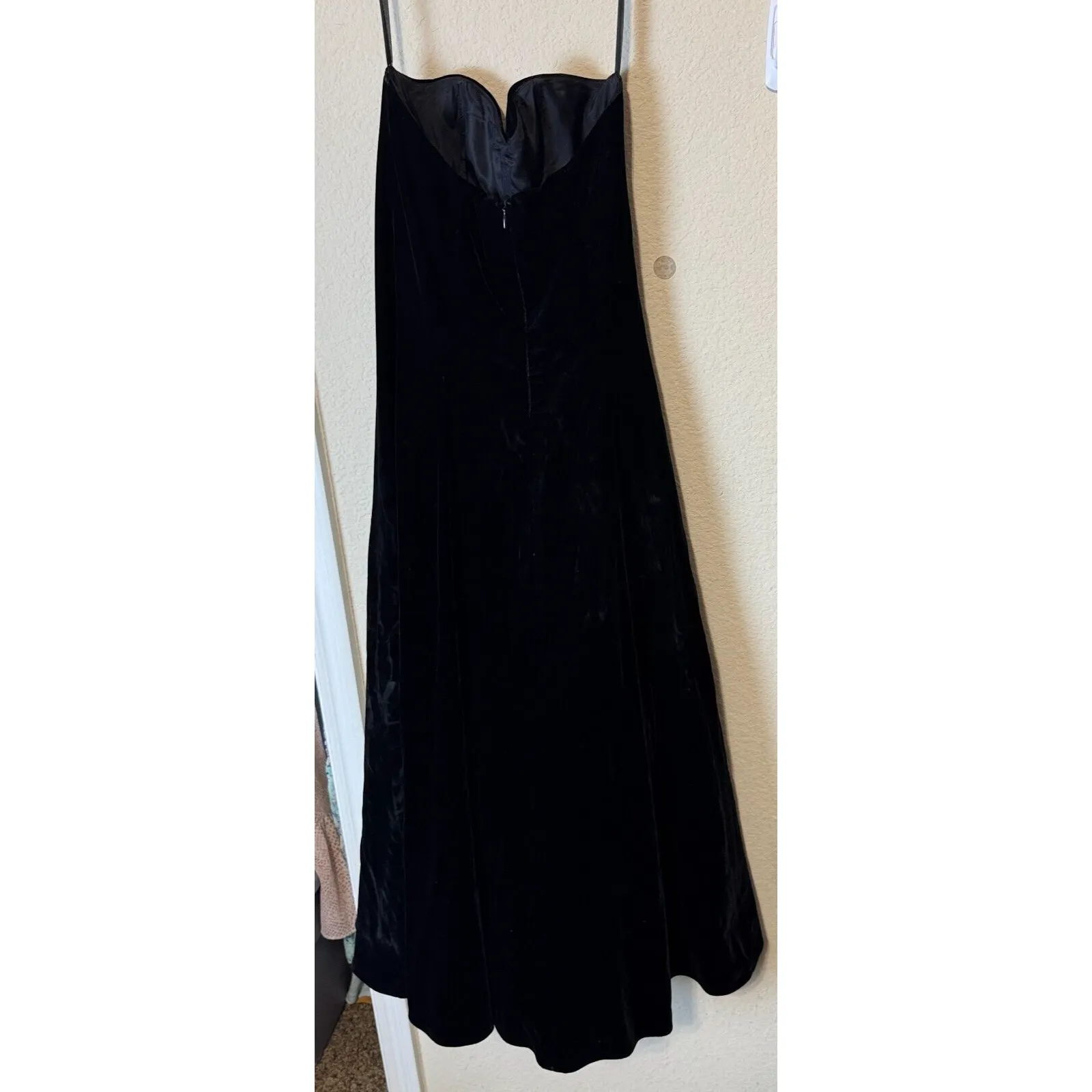 Patra Black Velvet Prom Dress Strapless Pink Tulle Petticoat Size 3/4 Y2K 90s - Image 9