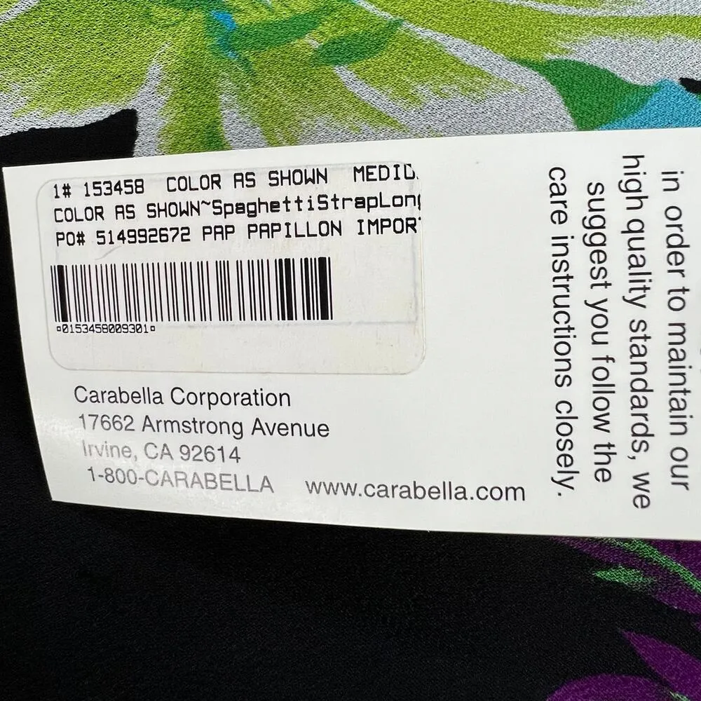 Vintage Y2K Papillon Maxi Dress M Black Floral Asymmetric Tropical Coconut Girl - Image 12