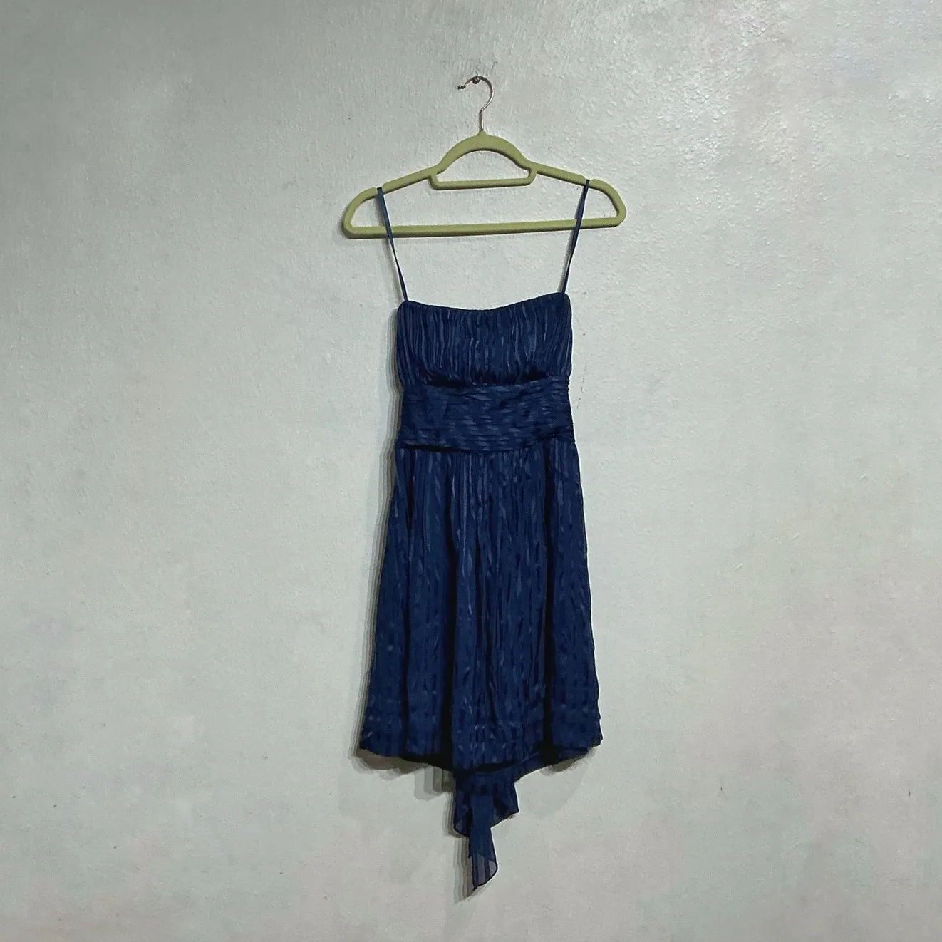 BCBGMaxazria Navy Silk Strapless Cocktail Midi Dress Sz 4 - Image 2