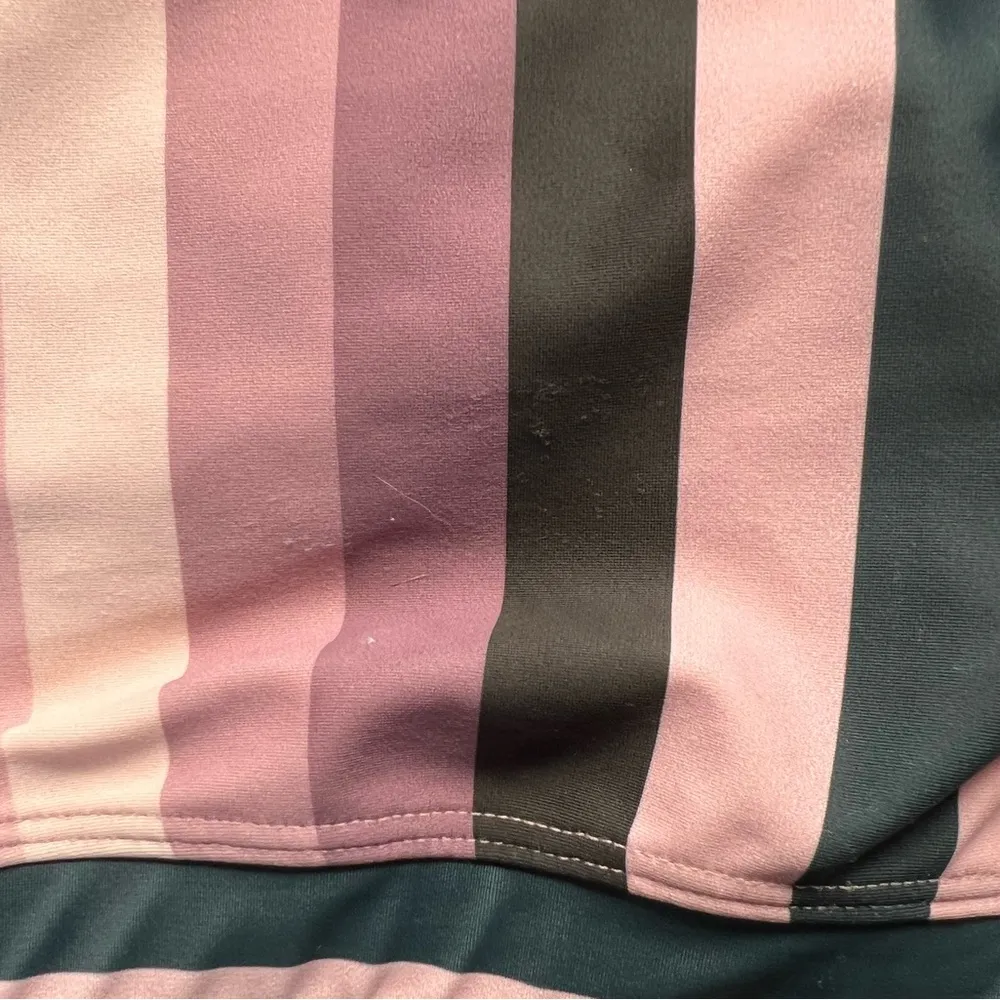 EUC Albion Fit Gem Striped Wave Icon Ruffle One Shoulder Bikini Top Sz XS $64 - Image 8