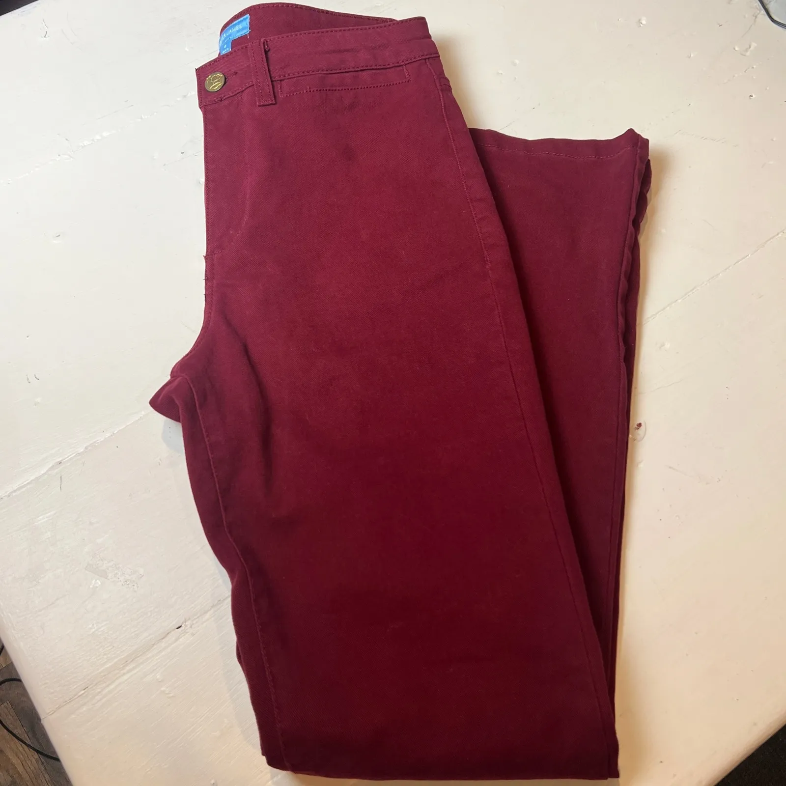 Draper James Women's 8 Deep Red Pants Jeans Cotton Spandex classiccore chiccore - Image 5