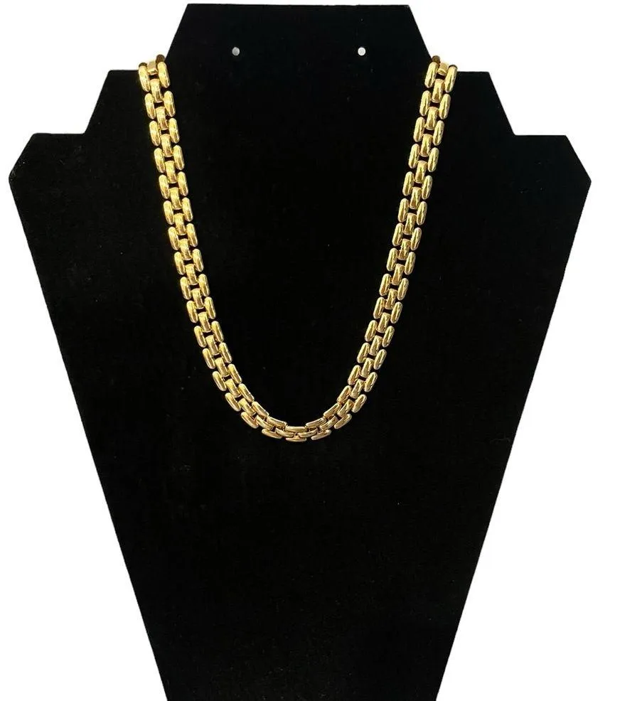 Vintage Napier Designer Patent Gold Tone Choker Necklace 16” - Image 3