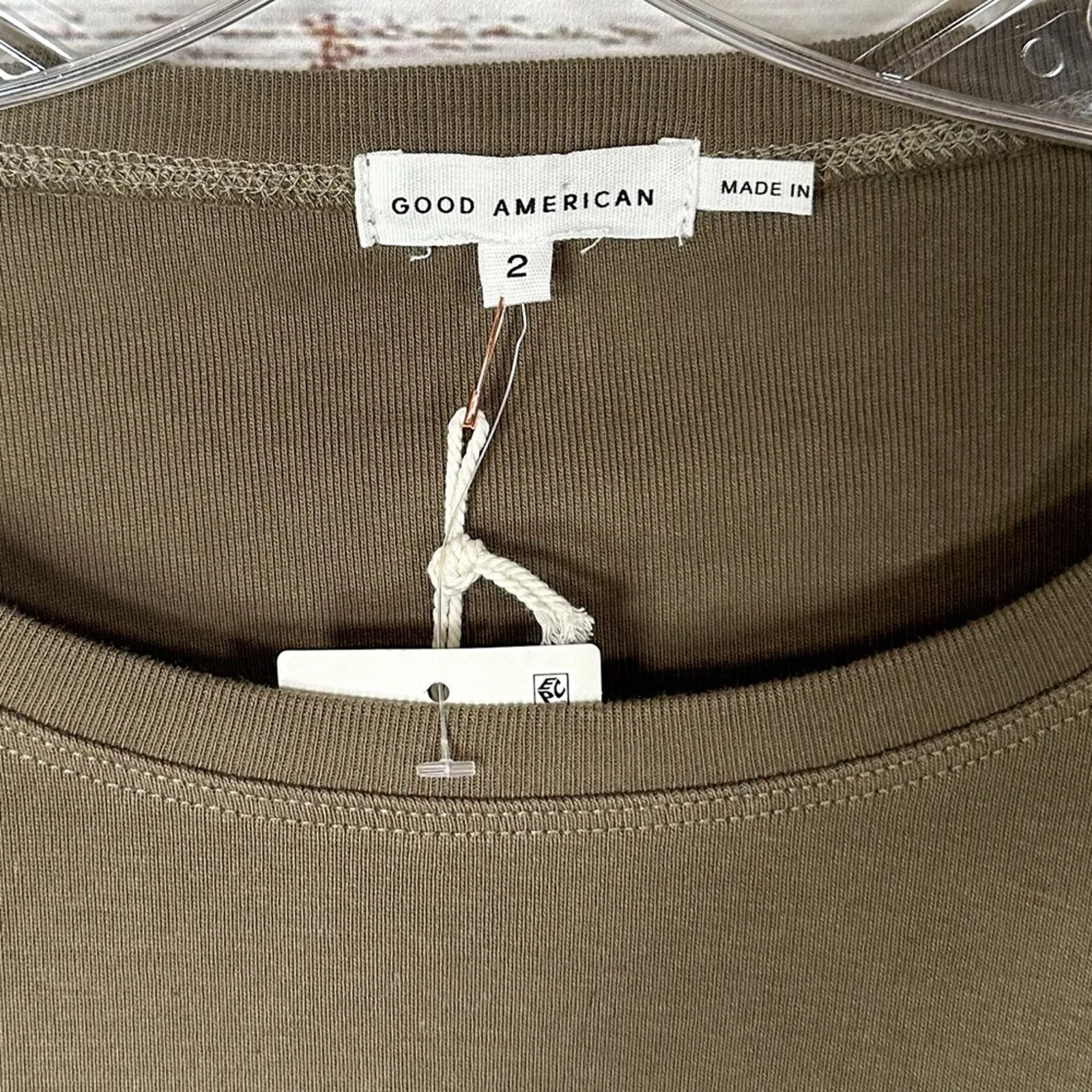 NEW with tags Good American Green Ruched Tank Mini Dress, NWT, Medium, MSRP $119 - Image 7