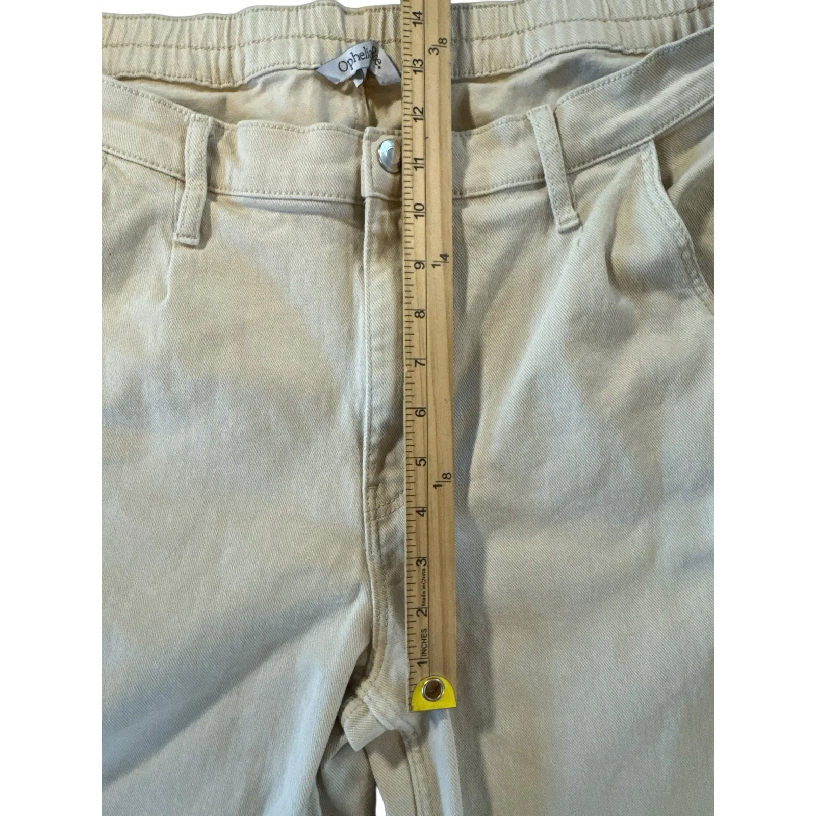 Ophelia Roe Cream Barrel-Leg Jeans 1X | High Rise | Stretch | Elastic Back Waist - Image 4