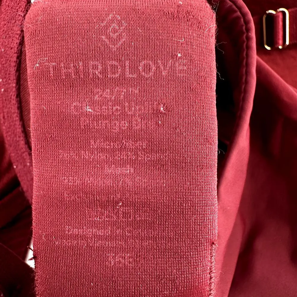 Thirdlove 24/7 Classic Uplift Plunge Bra Mesh Underwired Adjustable Red 36E - Image 2