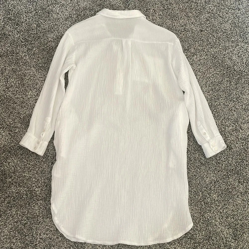 C. Pill White Muslin Shirt Dress Small - Image 2