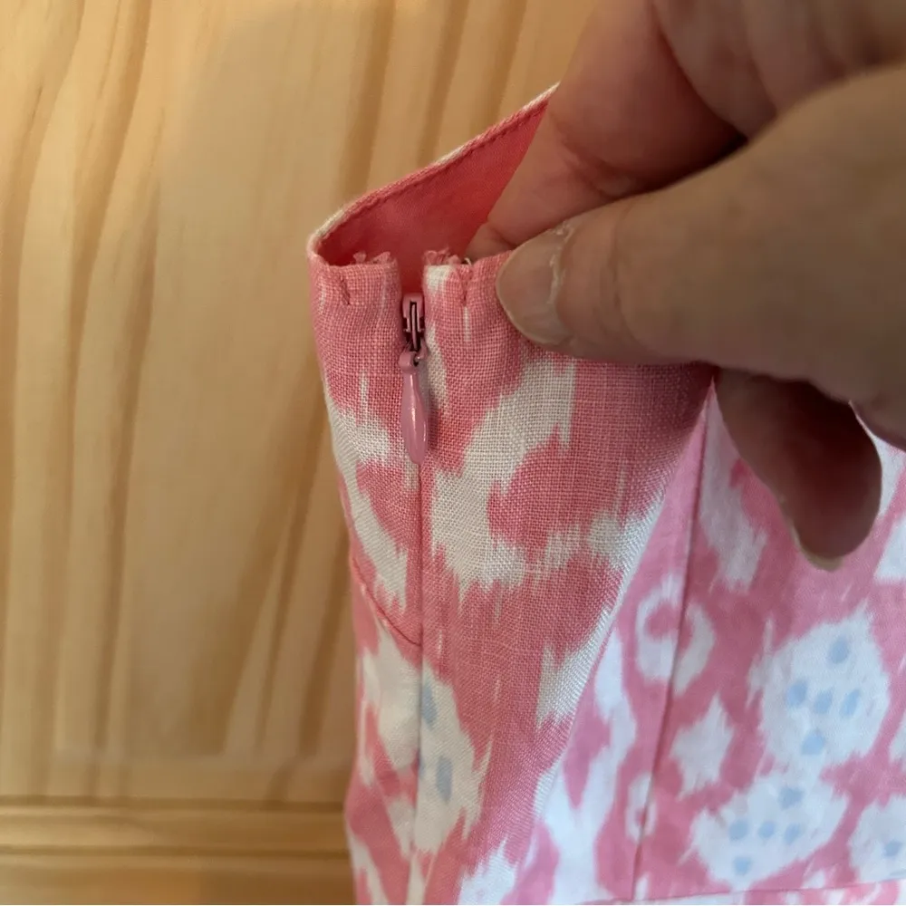 Gap Fit Flare Linen Ikat Dress. Size 8. - Image 3