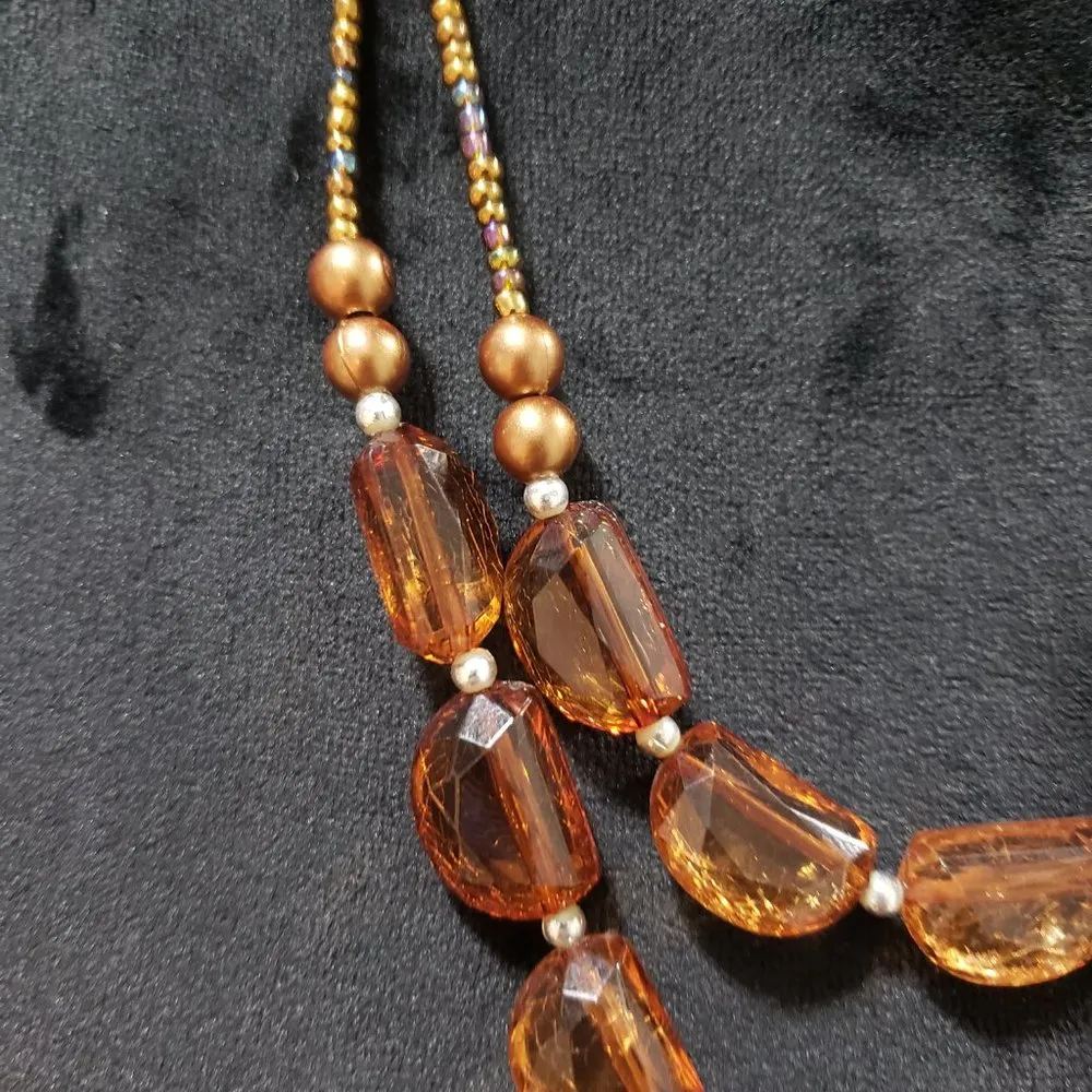 Women's Natural Baltic Large Cognac Rectangular Beads Necklace Brown - Image 5