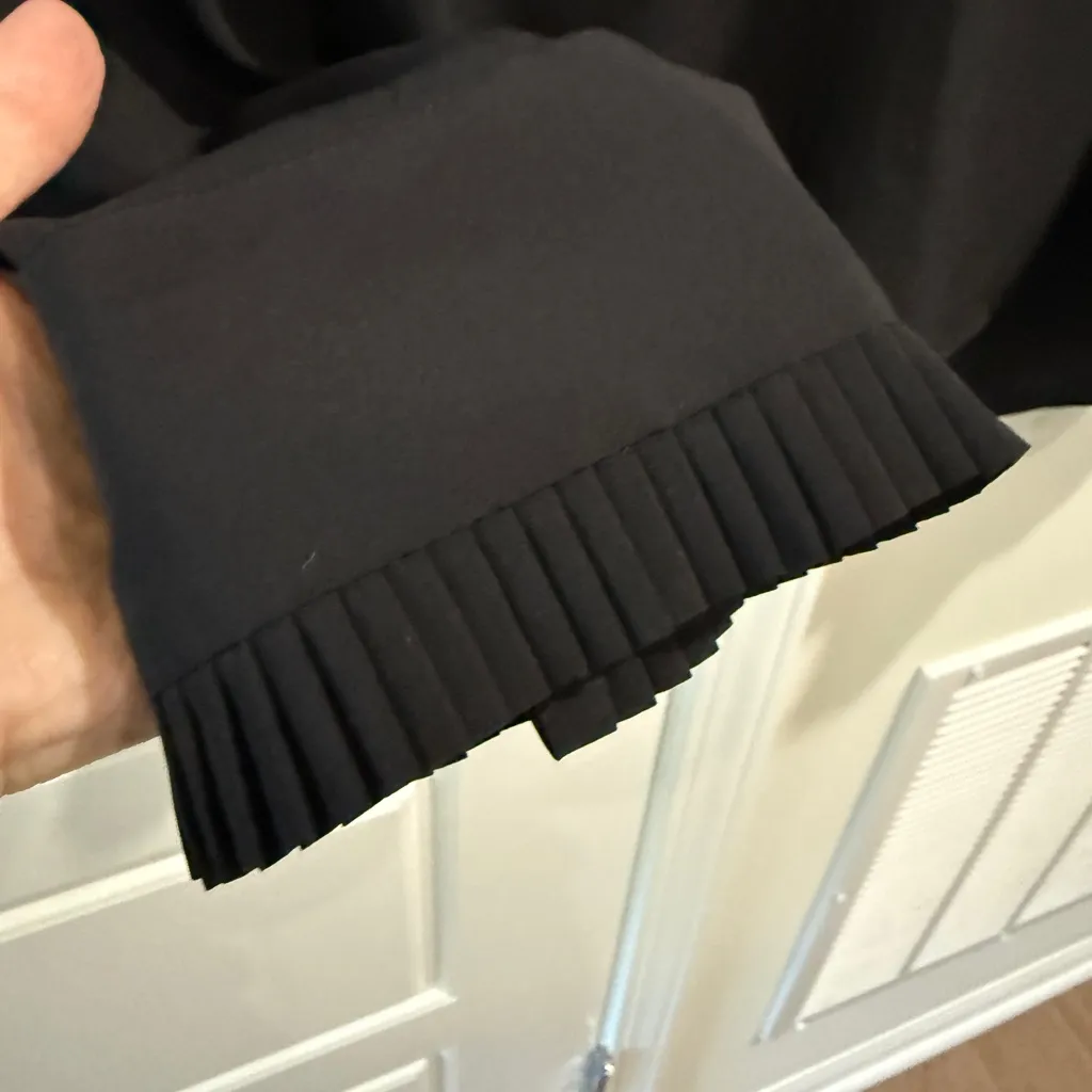 Calvin Klein Black Blouse with Pleated Details Stretch Office Evening - Image 5