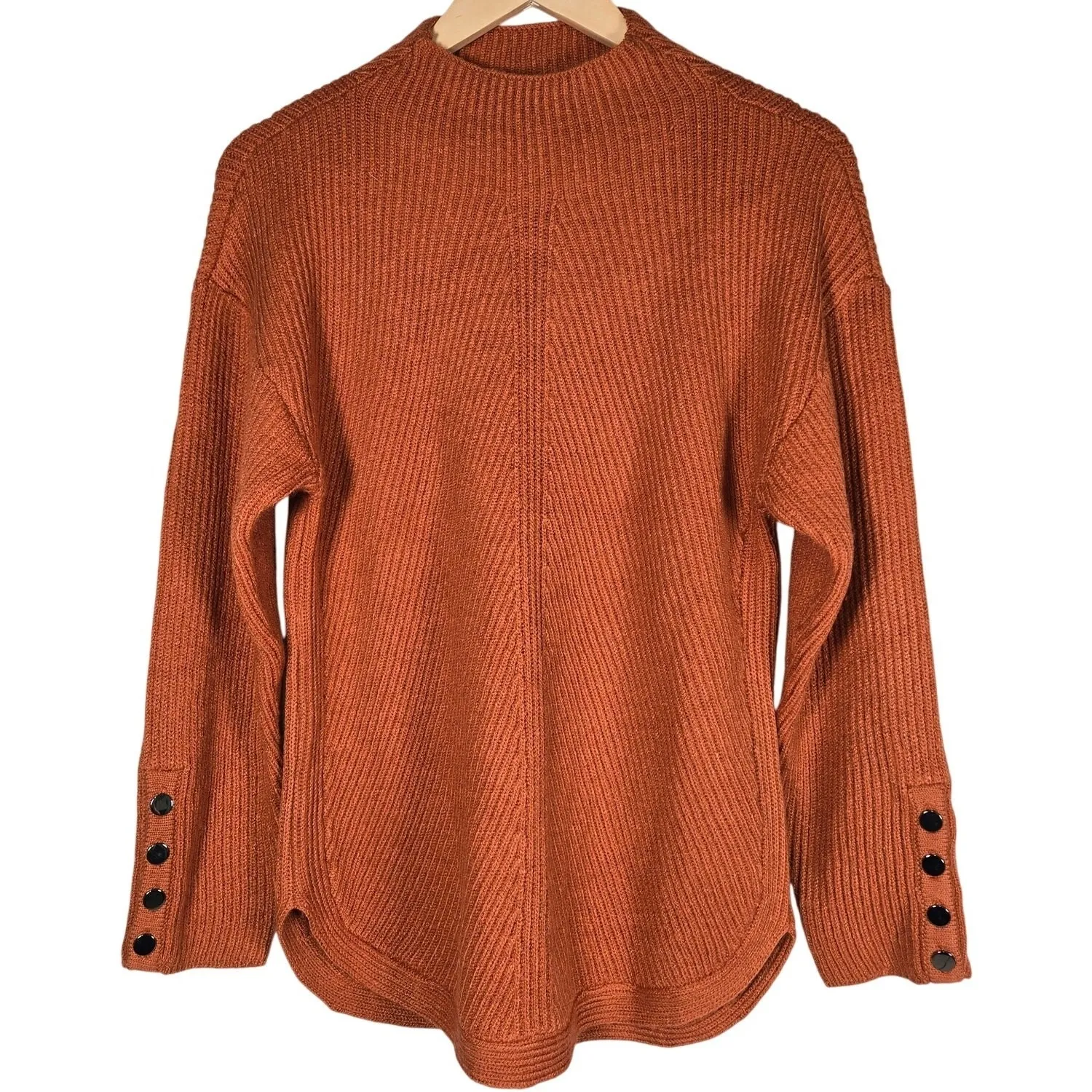 Violets & Roses Saoirse Mock Neck Sweater in Fire Heather S NWT Orange - Image 1