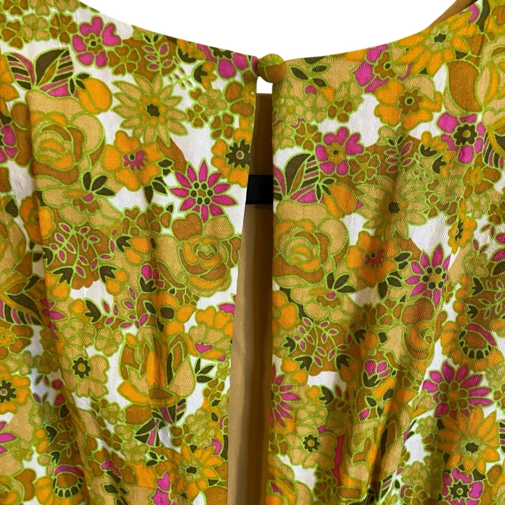 Ted Baker Oleysa Floral Asymetric Midi Dress | Retro 70’s Print Fit & Flare - Image 9