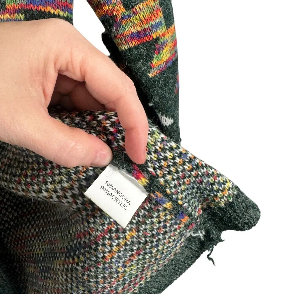 Tivoli of Ireland Western Aztec Cardigan Sweater Angora Blend Western Womens Sm Green - Image 4