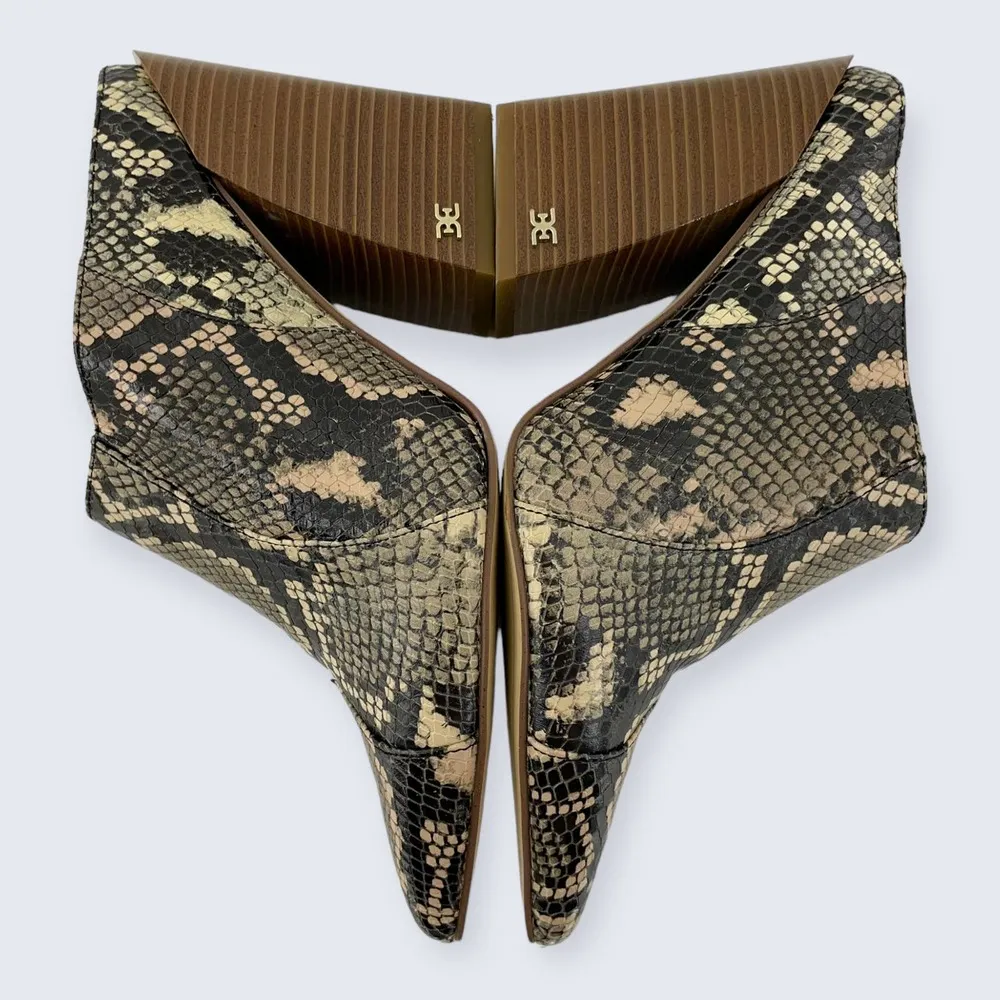 Sam Edelman Reverie 2 Desert Snake Leather Point 4" Stacked Block Heel Mule 7.5 - Image 6