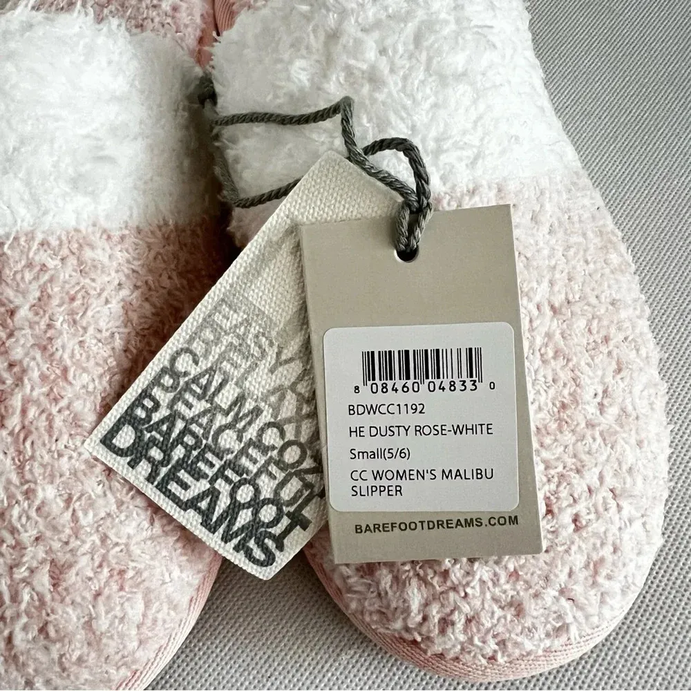 Barefoot Dreams CozyChic Malibu Slipper Sz. Small 5-7 Heathered Dusty Rose/White - Image 10