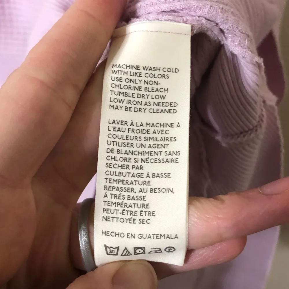 NWOT We The Free Buttercup Thermal Jersey Waffle Knit Longsleeve Lilac Top Large - Image 6