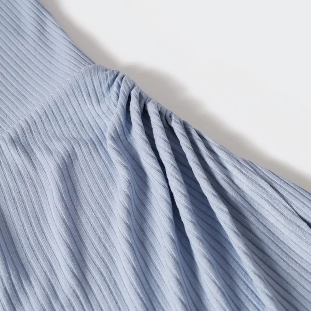 Ribbed Knit Dress Blue Size 8 NEW - Image 5