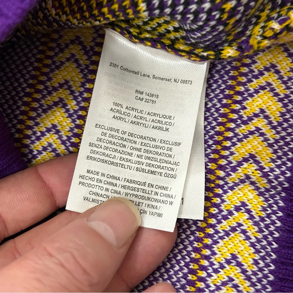 Los Angeles LA Lakers NBA Basketball Ugly Christmas XMAS Party Sweater Women’s M - Image 7