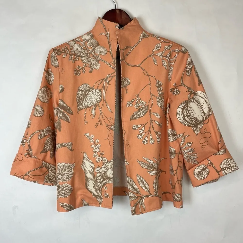 painted pony size Large Vintage lightweight jacket leopard peach Botanical Orange - Image 5