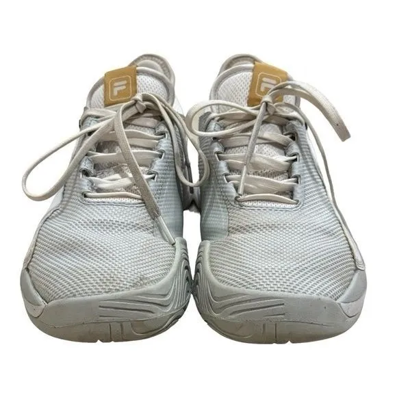 FILA Mondo Forza White and Gold Tennis Trainer Sneakers Women's Size 10 - Image 3