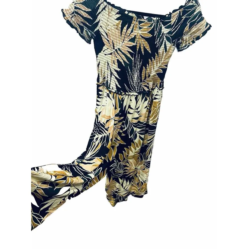 Patrons of Peace Women's Smock Cross Navy Tropical Jumpsuit Size Small - Image 4