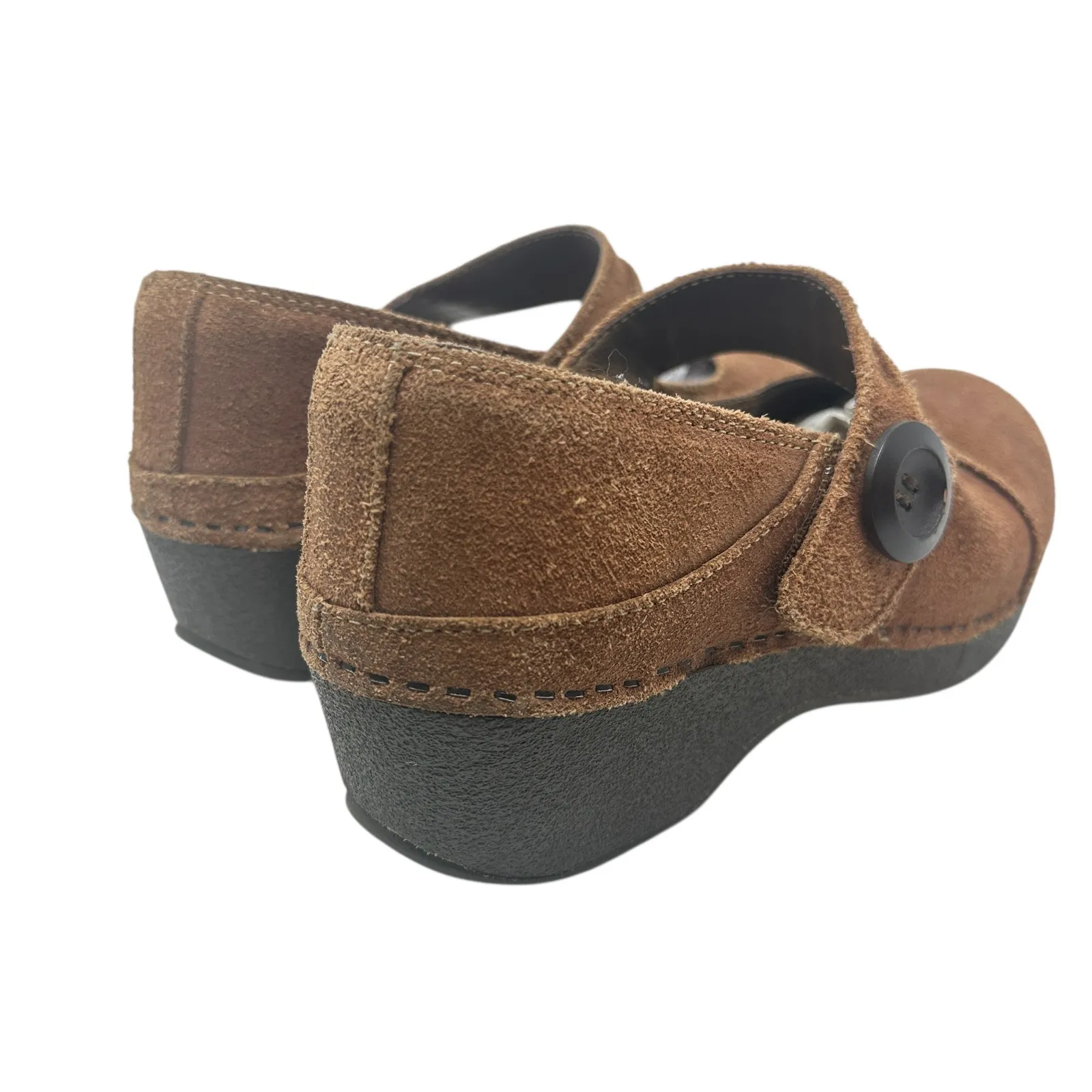 Dansko Marcelle Mary‎ Jane Clog Shoes Suede Tan Brown Size 40 US 9.5 10 - Image 8