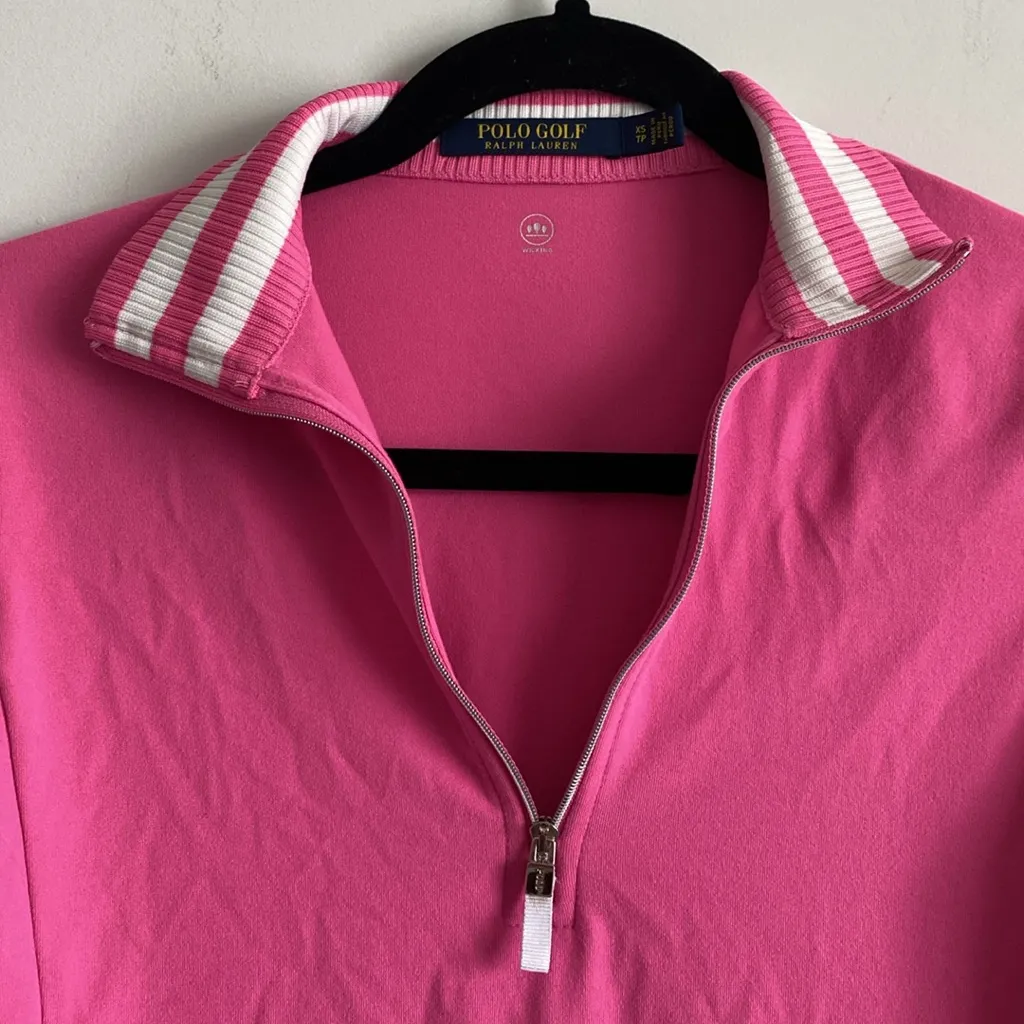 RALPH LAUREN Pink Performance Jersey Quarter-Zip Pullover - Image 2