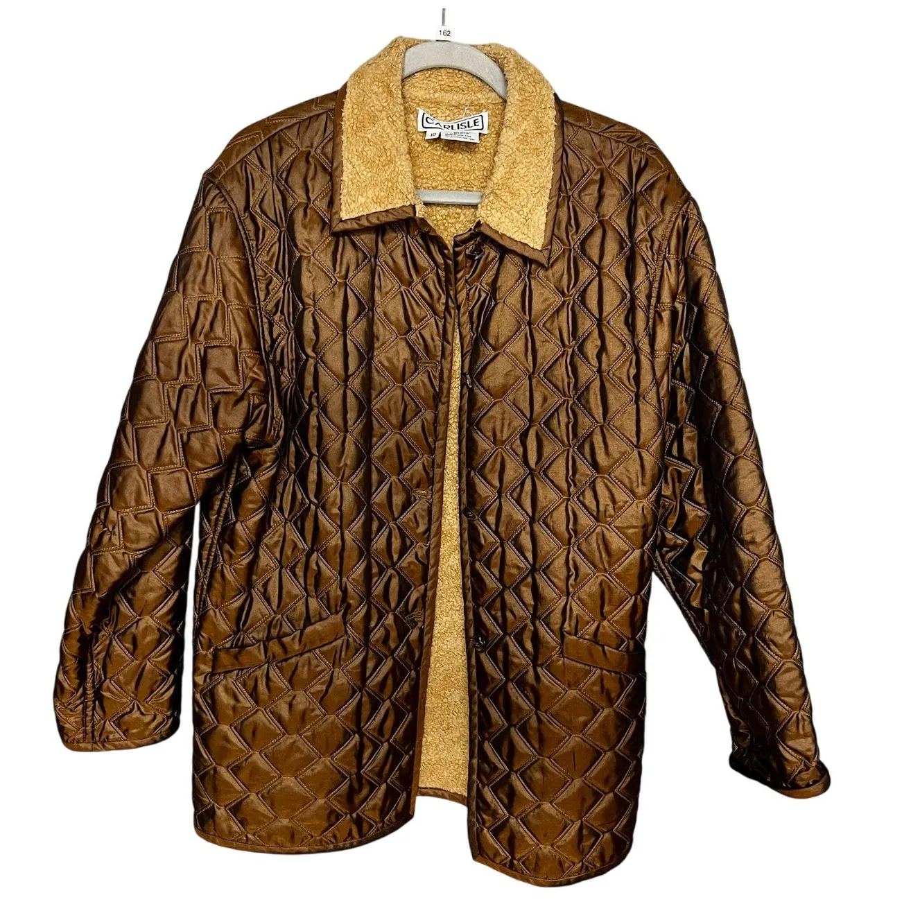 Carlisle Vintage Quilted Barn Jacket Size 10 Brown Metallic Peacoat Bronze Brown - Image 2