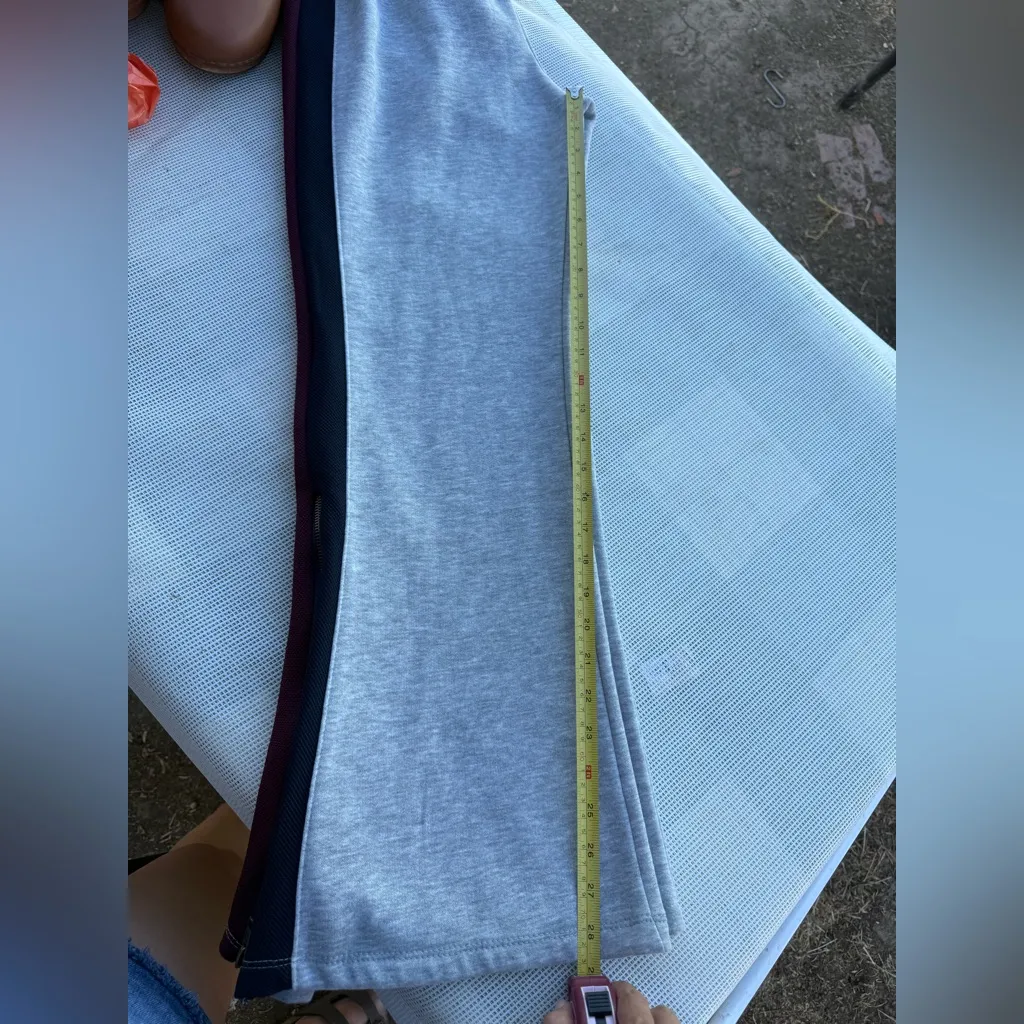 NEW AYDA LAUREN WOMENS FLARE 2 STRIPE SWEATPANTS MEDIUM MARL GRAY COLOR - Image 10