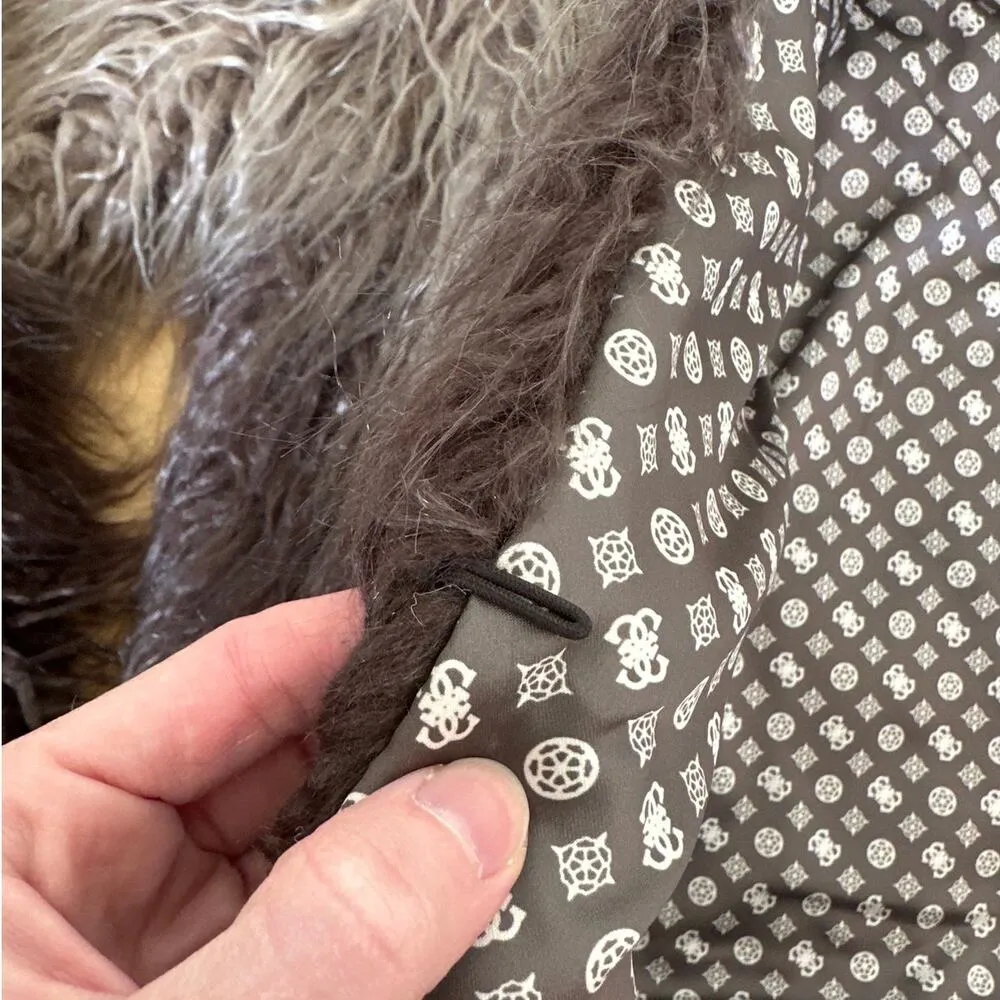 Guess - Christina Degrade Faux Fur Jacket in Ombre Beige Gray & Brown - Image 3