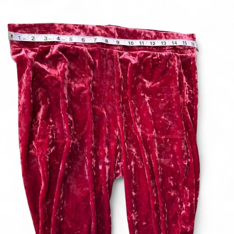 Torrid Red Crushed Velvet Leggings - Image 7