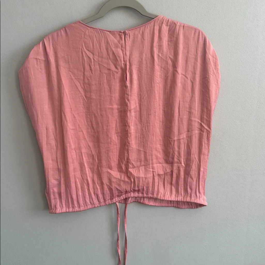Naked Zebra Rose‎ Pink Drawstring Blouse - Image 4