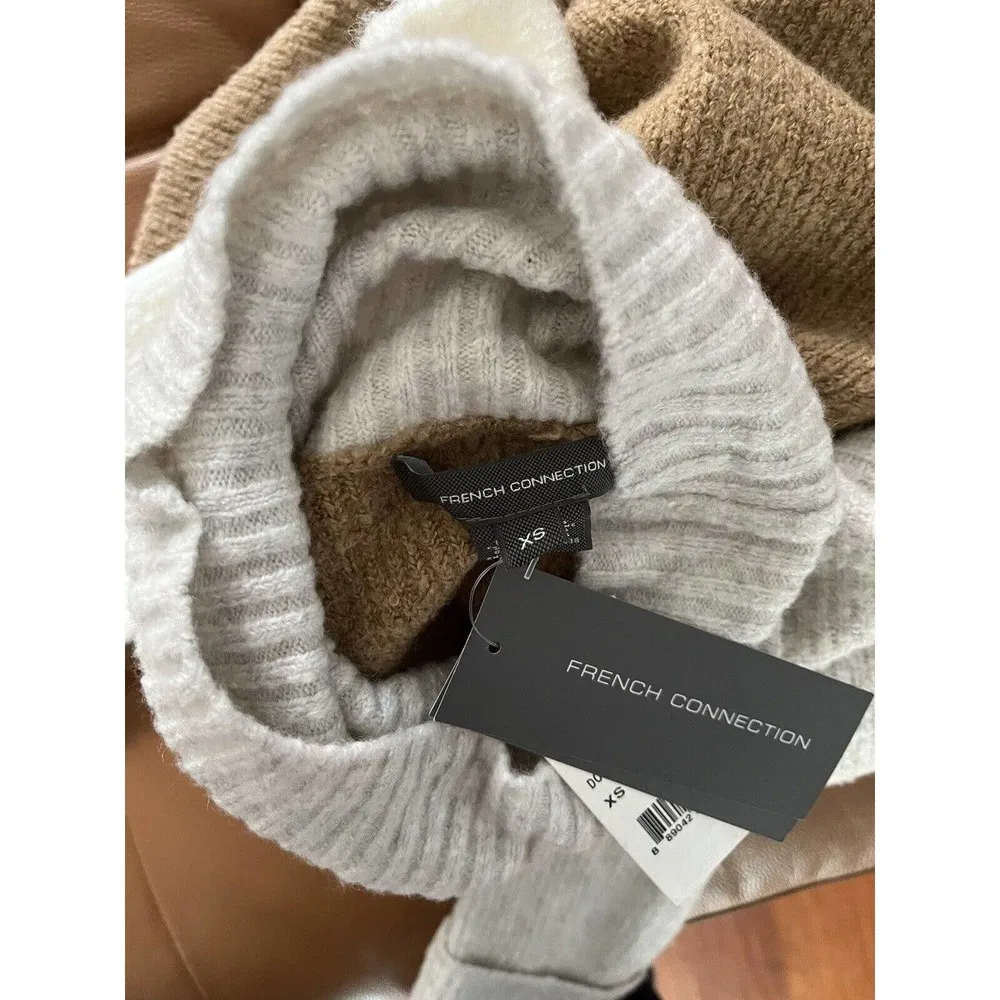 NWT French Connection Flossy Soft Turtleneck Ribbed Wool Blend Sweater Sz XS - Image 6