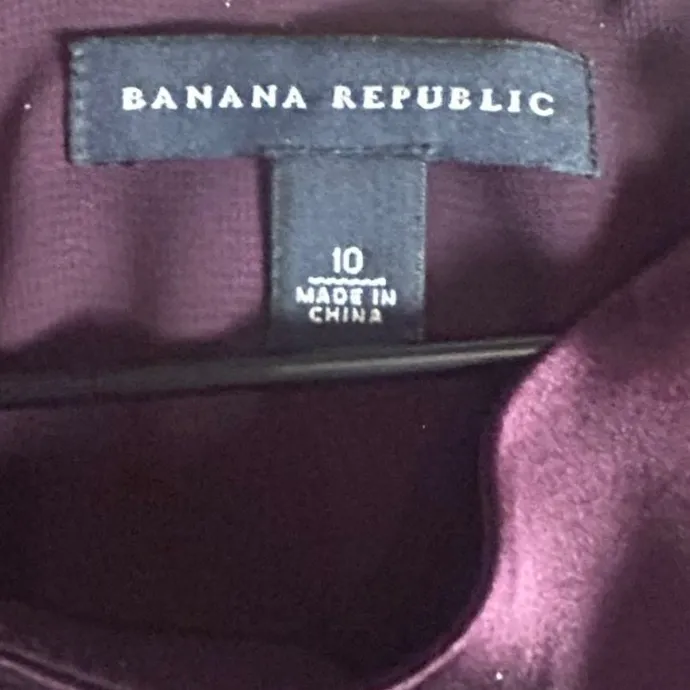 Banana Republic Silk Purple Dress Short Puff Sleeve Career Formal Womens Size 10 - Image 7