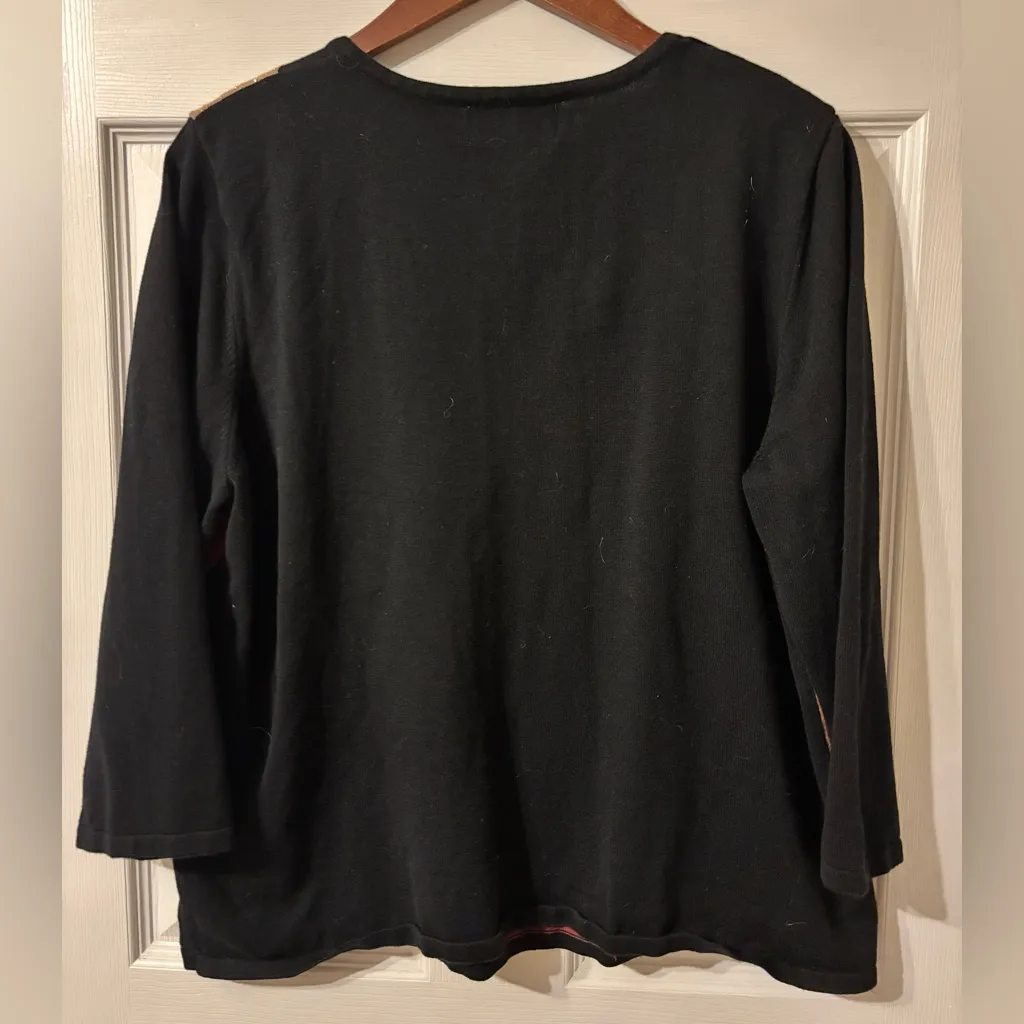 Alfred Dunner Black Sweater with Gold Bead Accent - Image 4